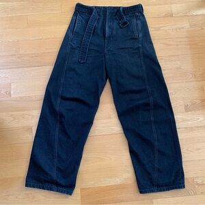 Lemaire Twisted Denim Black Wide-Leg Jeans